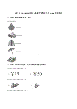 五年级上册英语试题-Unit 6 Which one do you want湘少版（含答案）.doc