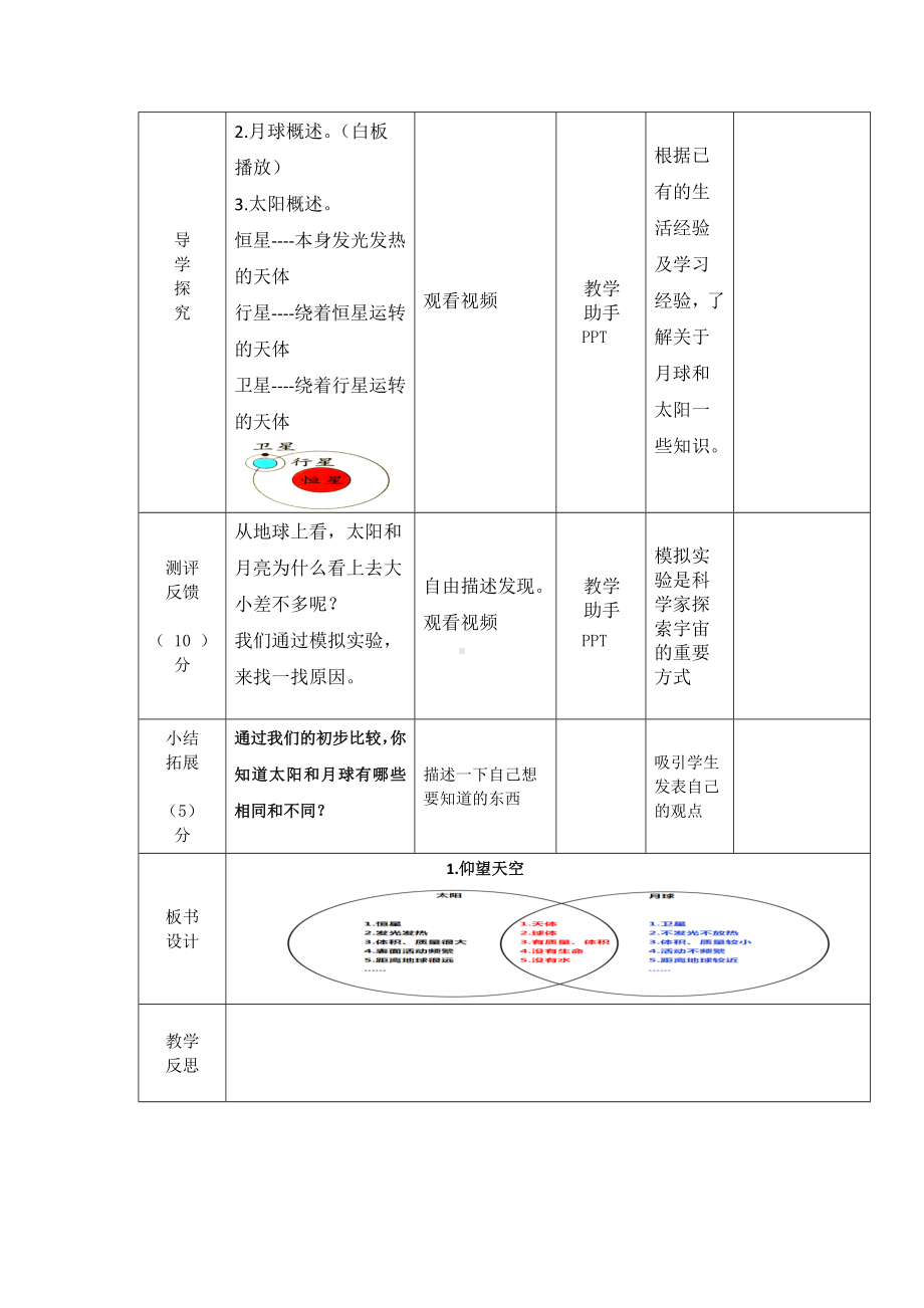 杭州市2022-2023新教科版三年级科学下册第三单元第1课《仰望天空》教案.docx_第2页