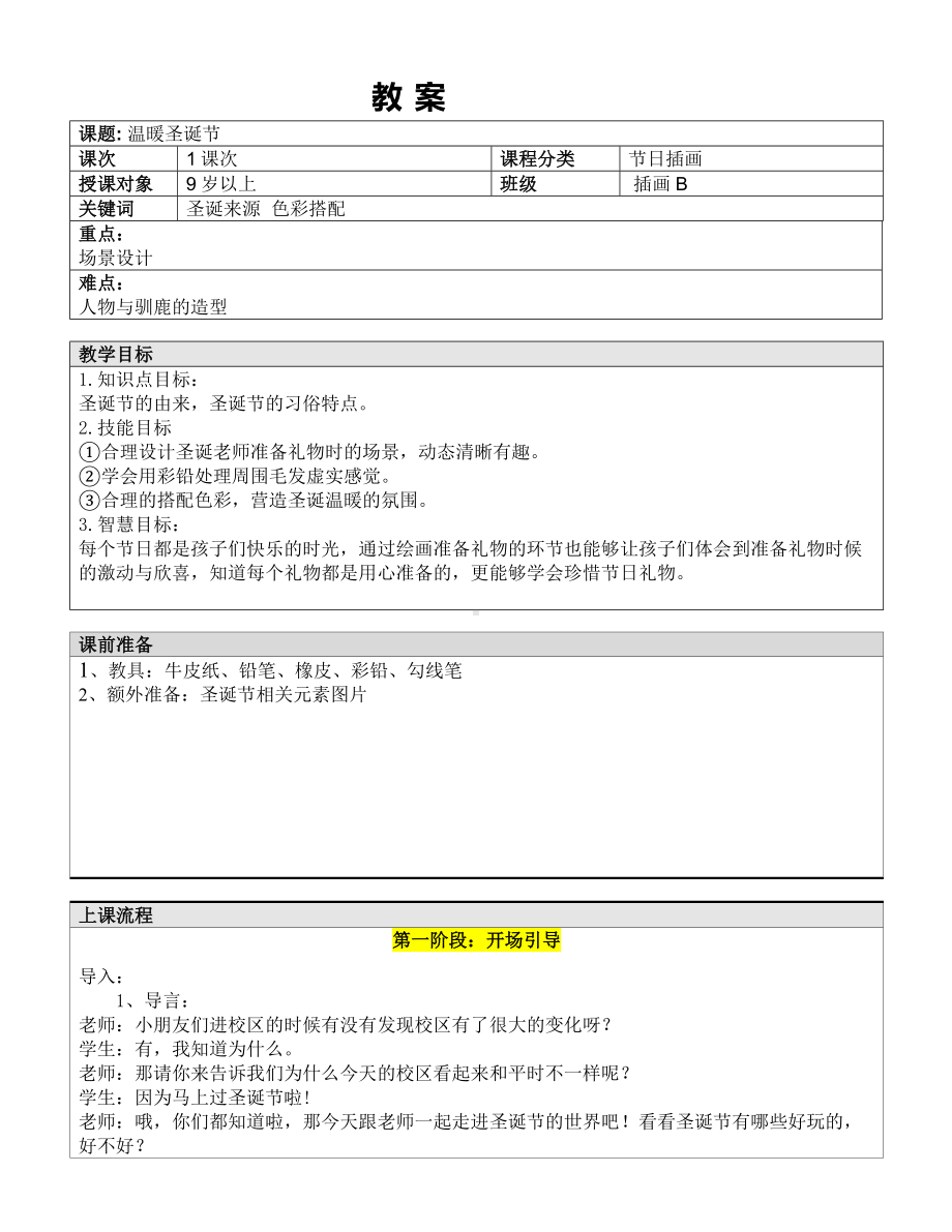 五年级上册美术课外班教案-温暖圣诞节 全国通用.doc_第1页