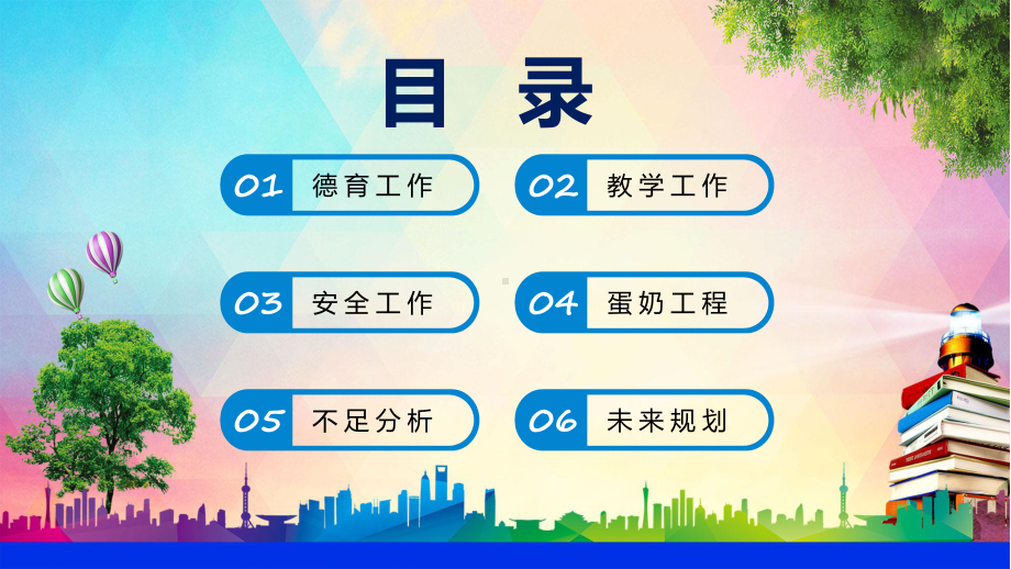 校长述职报告蓝色简约商务学校校长述职报告专题演示.pptx_第3页