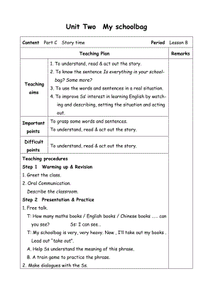 四年级上册英语教案-Unit2 My schoolbag-8-人教(PEP)( ).doc