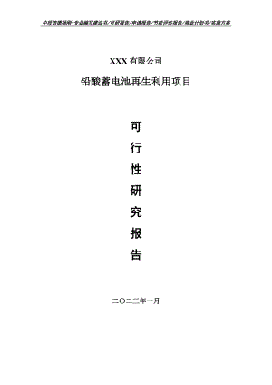 铅酸蓄电池再生利用项目可行性研究报告建议书.doc