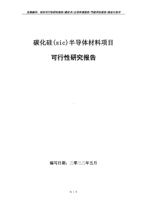 碳化硅(sic)半导体材料项目可行性报告（写作模板）.doc