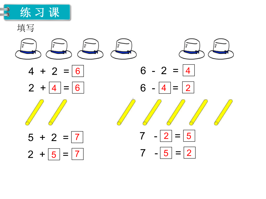 人教版一年级数学上册 第5单元6～10的认识和加减法 第4课时 练习课.ppt_第2页