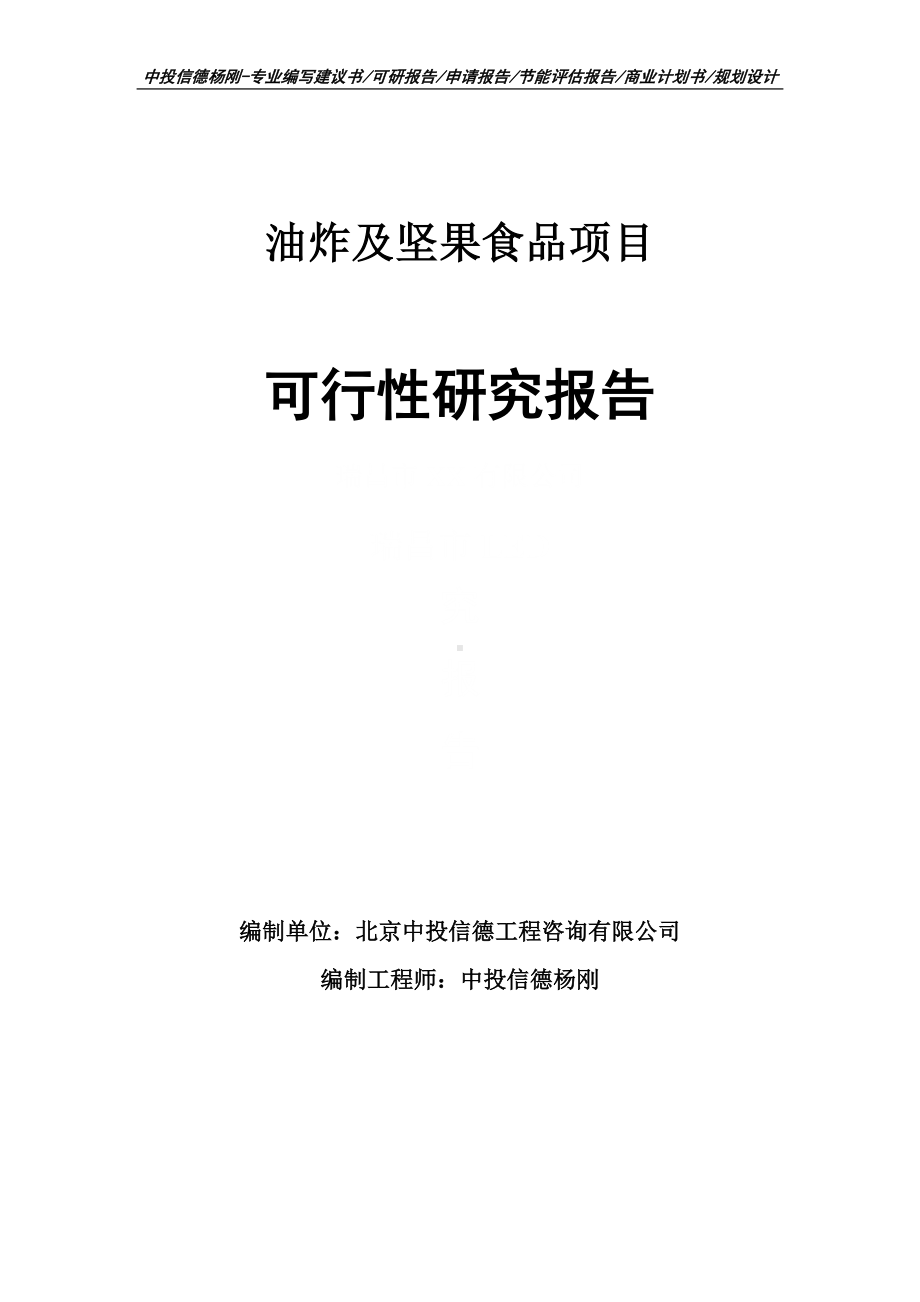 油炸及坚果食品项目可行性研究报告.doc_第1页