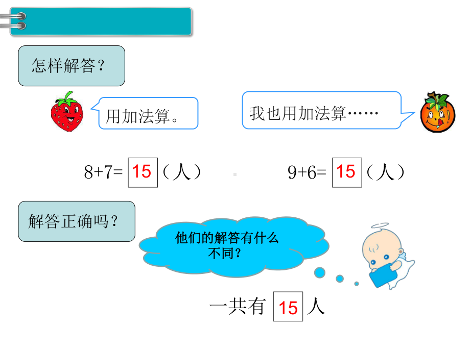 人教版一年级数学上册 第8单元 20以内的进位加法 第7课时 用数学（1）.ppt_第3页