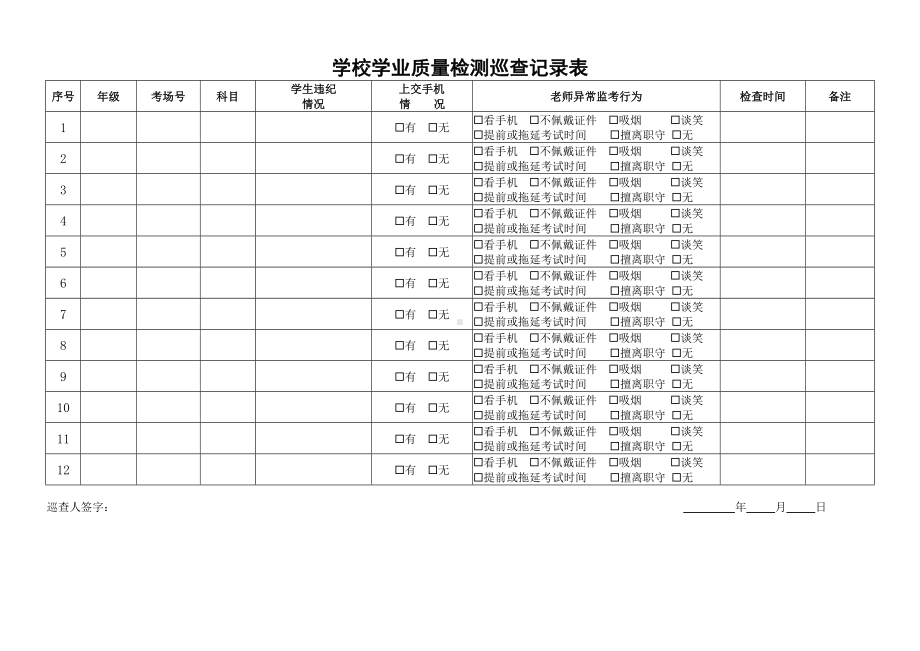 考试巡查记录表.docx_第1页