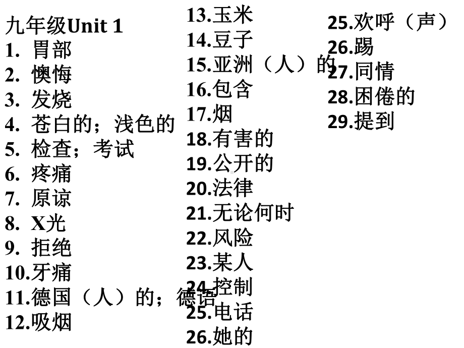 2021年冀教版中考英语九年级黑体单词（ppt课件）.pptx_第1页