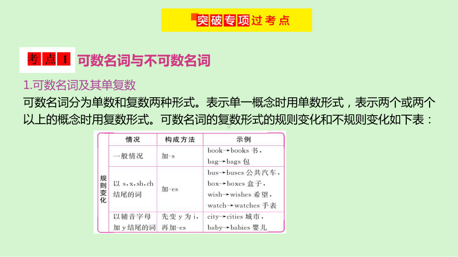 2021年人教版英语中考专题复习专题一名词 （ppt课件）.ppt_第2页