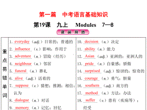 第19课 九上 Modules7-8 2021年中考英语基础知识复习（ppt课件）（外研版）.pptx