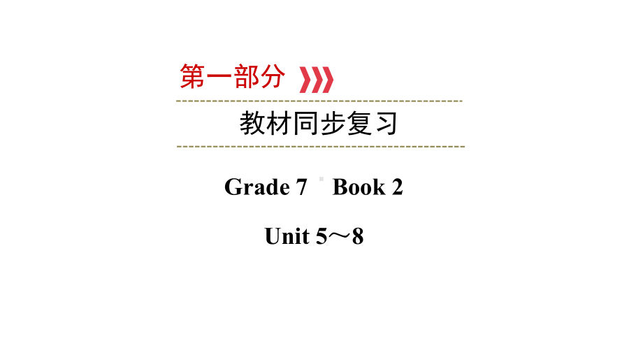 （教材同步复习）第1部分 Grade 7 Book 2 Unit 5~8 2021年中考英语复习（ppt课件）（云南）.pptx_第1页