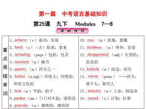 第25课 九下 Modules7-8 2021年中考英语基础知识复习（ppt课件）（外研版）.pptx