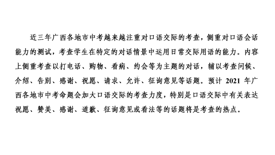 2021年中考广西专用英语专题突破13　口语交际（ppt课件）.ppt_第2页