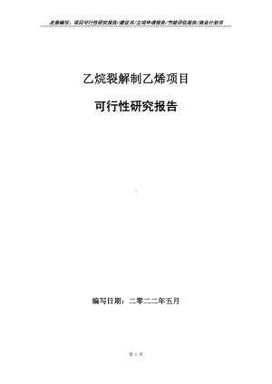 乙烷裂解制乙烯项目可行性报告（写作模板）.doc