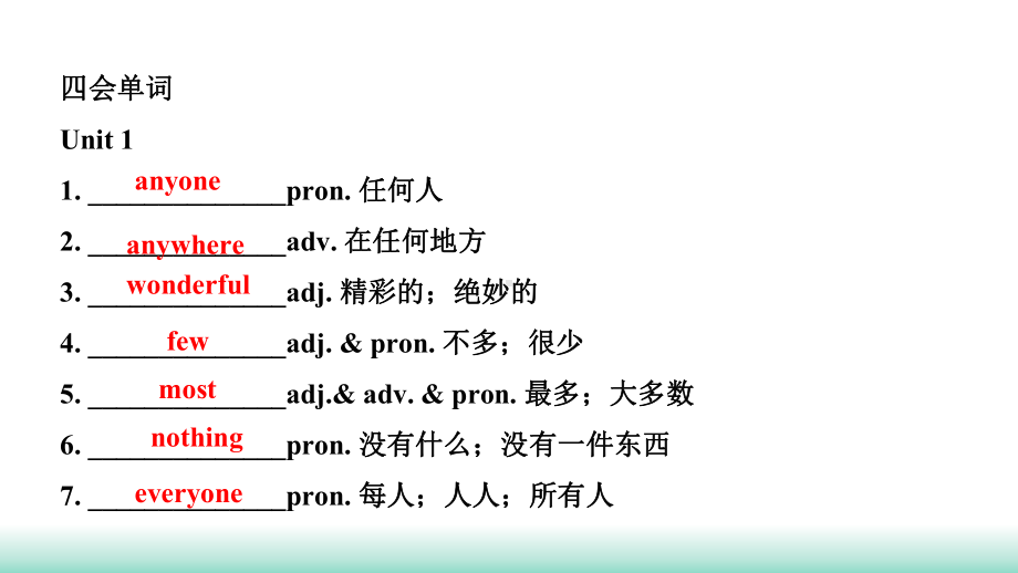 2021年辽宁中考英语一轮复习基础解析集训第6讲 人教八年级上册Unit 1－Unit 2 （ppt课件） .ppt_第3页