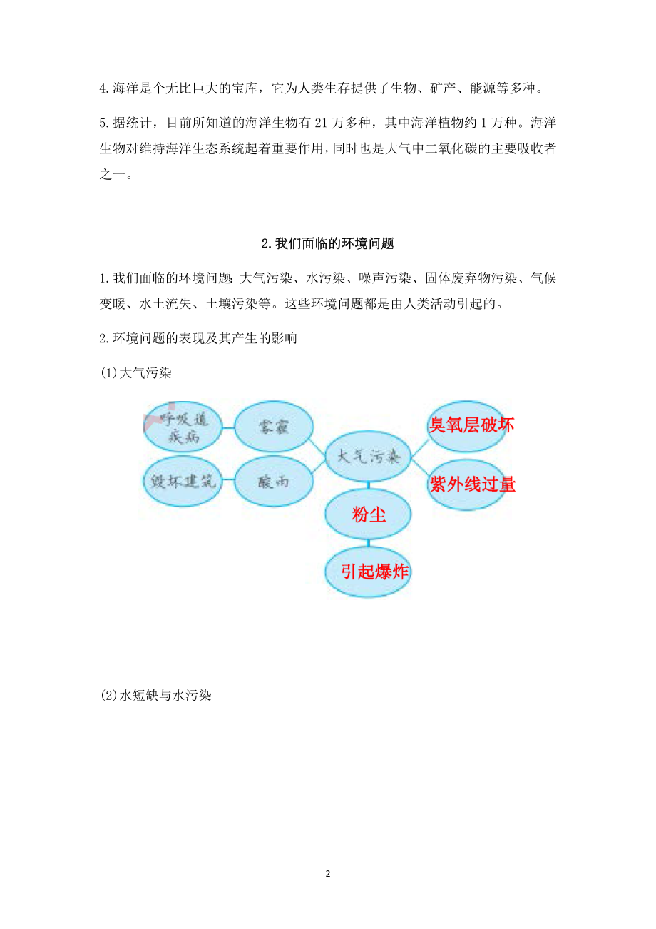 2023新教科版五年级下册科学第三单元《环境与我们》知识点整理.docx_第2页