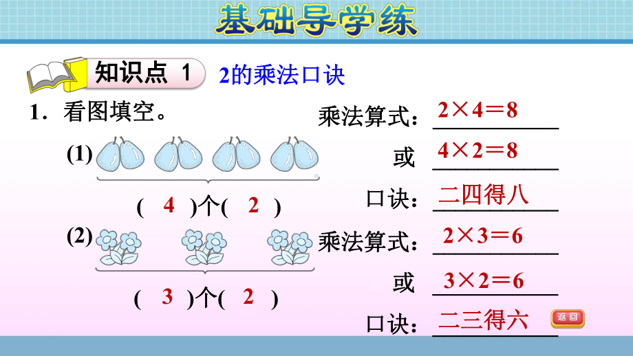 二年级上册数学作业课件 第二单元 2.2　2的乘法口诀青岛版（2014秋） (共9张PPT).ppt_第3页