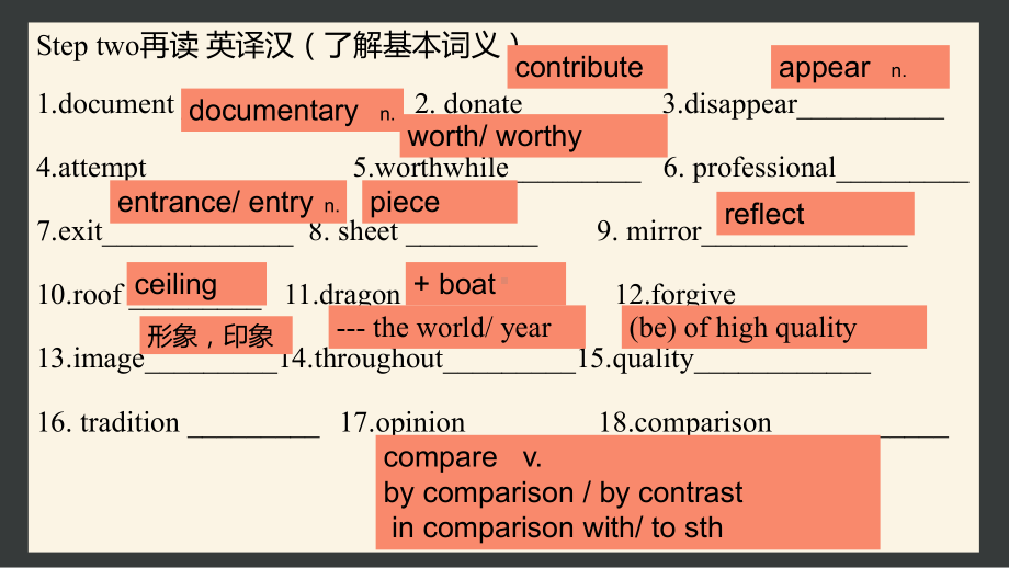 Unit 1 Cultural Heritage 单词（ppt课件） (2)-2022新人教版（2019）《高中英语》必修第二册.pptx_第3页