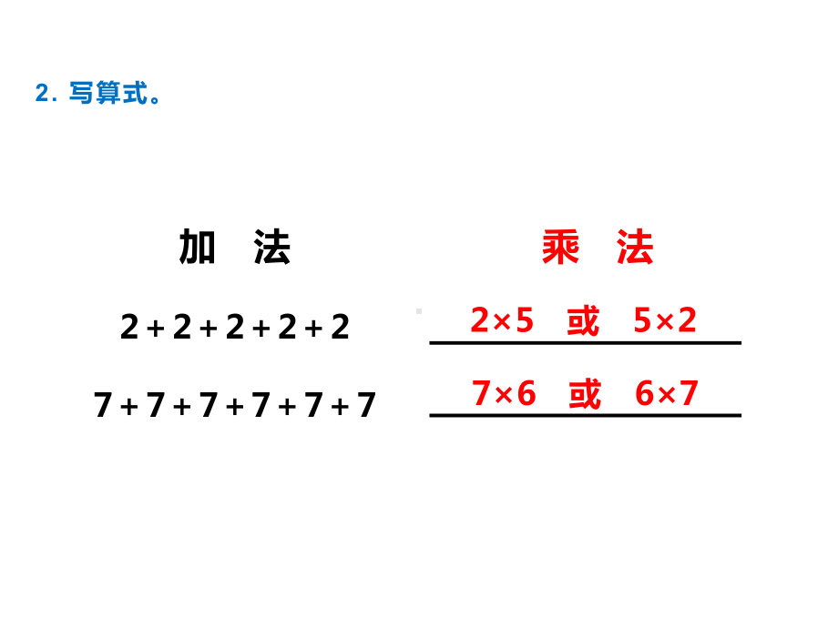 二年级上册数学课件-第1单元 表内乘法（一）第4课时 1、2的乘法口诀（1） 西师大版(共10张PPT).ppt_第3页