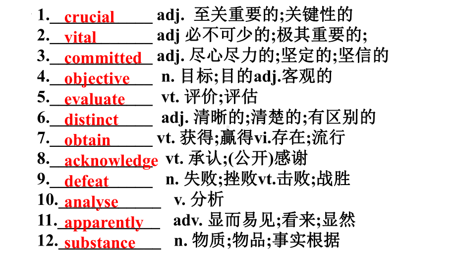 Unit1 People of Achievement词汇复习（ppt课件）-2022新人教版（2019）《高中英语》选择性必修第一册.pptx_第2页