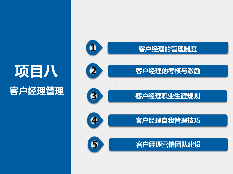 《金融客户经理》课件项目八 客户经理管理.pptx_第1页