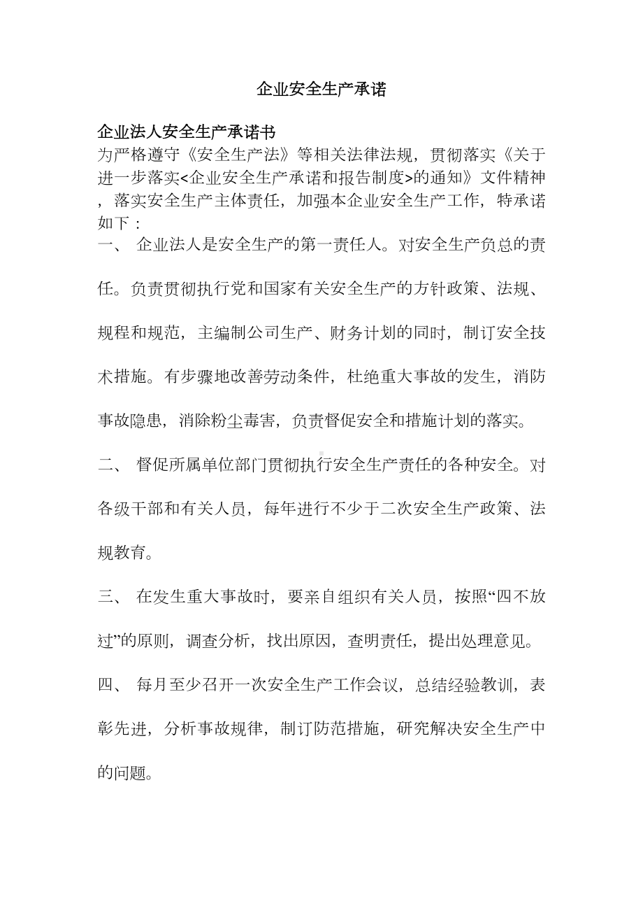 企业安全生产责任制以及应急预案(全套).docx_第1页