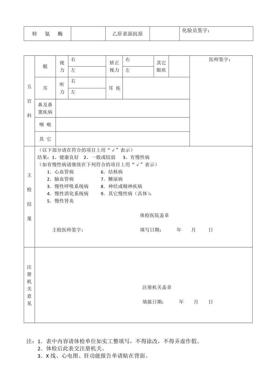 医生护士入职体检表模版 (通用版).doc_第2页