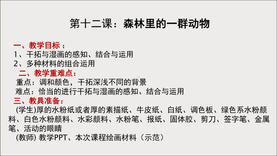 三年级上册美术课外班课件-12森林里的一群动物 全国通用 (共10张PPT).ppt_第1页