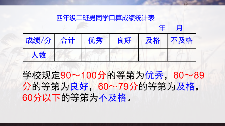 四年级上册数学课件－4.3统计表和条形统计图练习 ｜苏教版 (共15张PPT).ppt_第3页