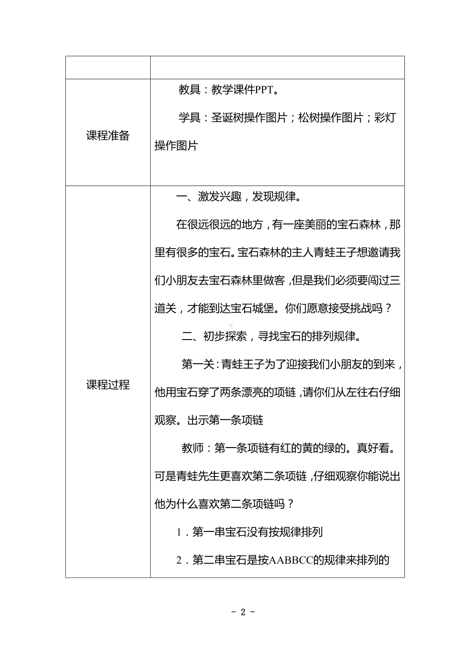 幼儿园大班数学规律排序《宝石森林》教学设计.docx_第2页