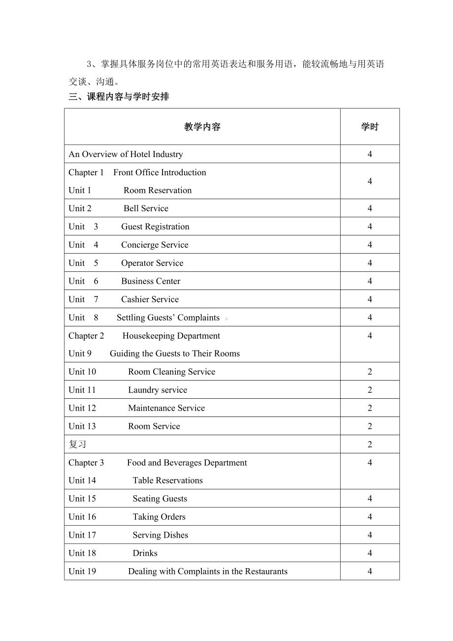 《酒店英语》教学大纲.docx_第2页