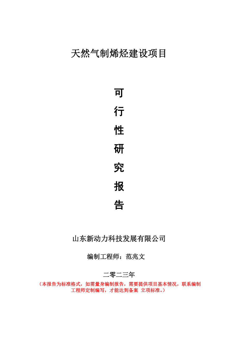 重点项目天然气制烯烃建设项目可行性研究报告申请立项备案可修改案.doc_第1页