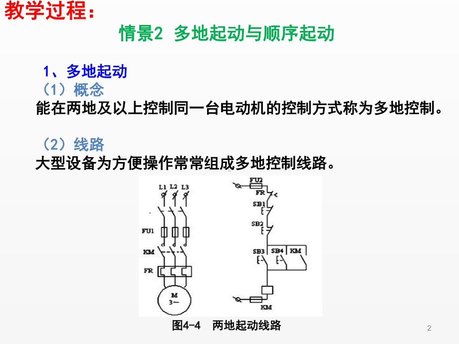 《电机驱动与调速》第18讲（多地与顺序启动、实训5多地线路安装）.ppt_第2页