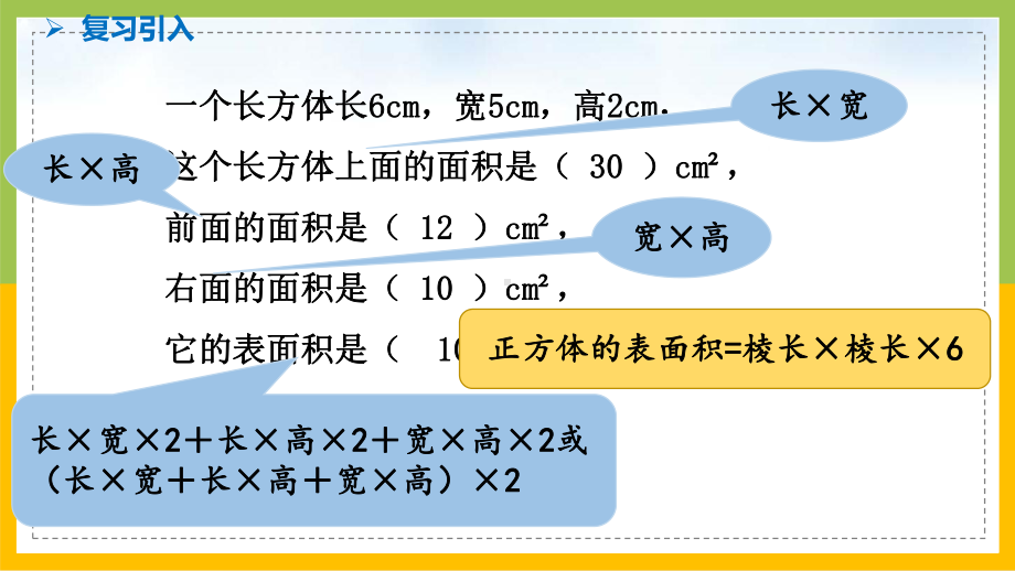 苏教版6年级数学上册第1单元第4课《长方体和正方体的表面积（2）》课件.pptx_第3页
