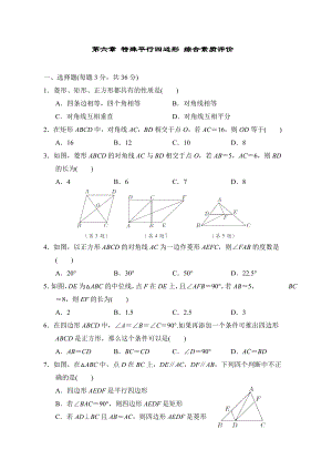 第六章 特殊平行四边形综合素质评价鲁教版数学八年级下册.doc