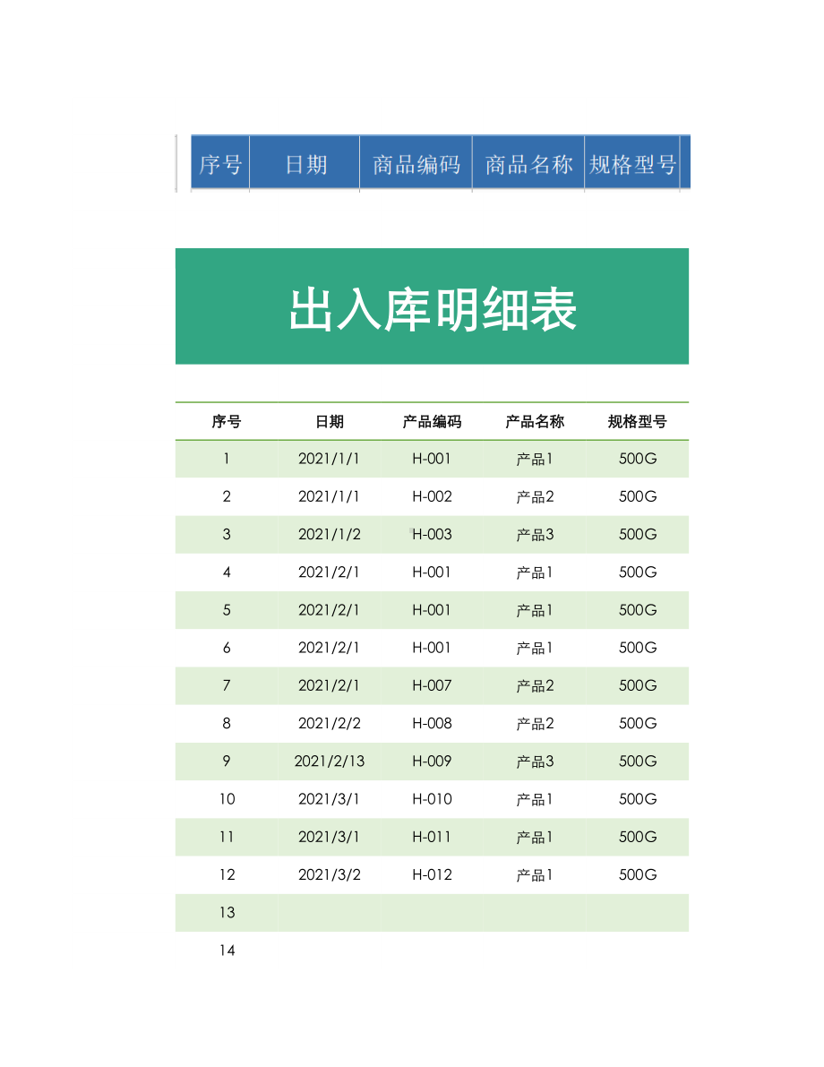 出入库明细表（实时库存+查询）.xlsx_第1页