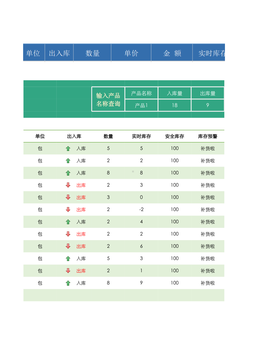 出入库明细表（实时库存+查询）.xlsx_第3页