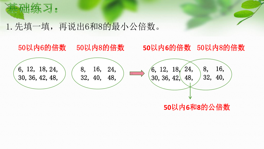 苏教版五年级下册数学《公倍数和最小公倍数练习》课件（校级公开课）.ppt_第3页