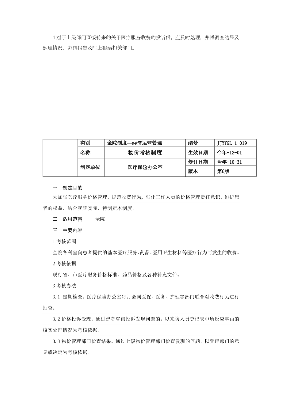 价格投诉管理制度物价考核制度医疗服务价格政策文件档案管理制度三甲医院管理制度.docx_第2页