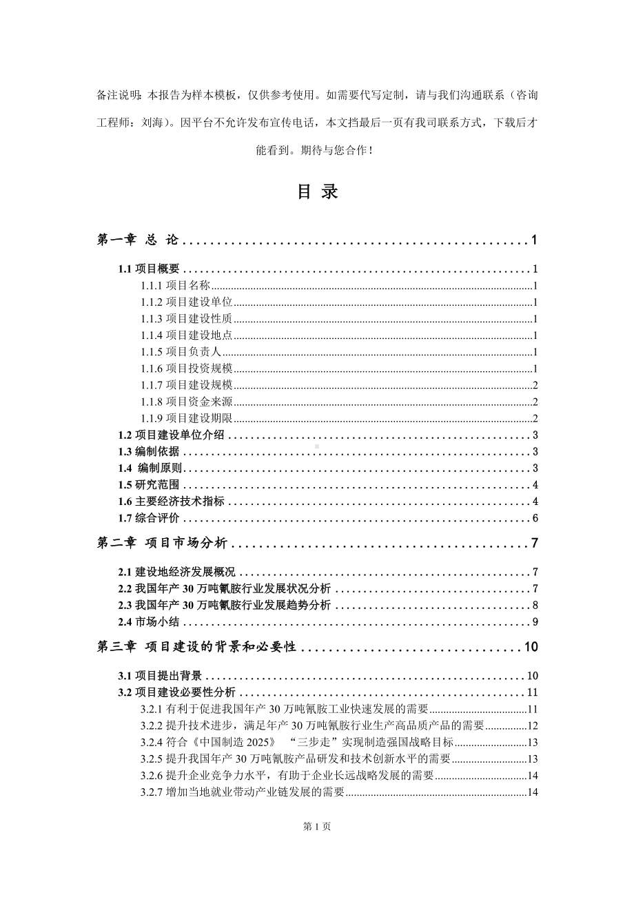 年产30万吨氰胺项目可行性研究报告模板.doc_第2页