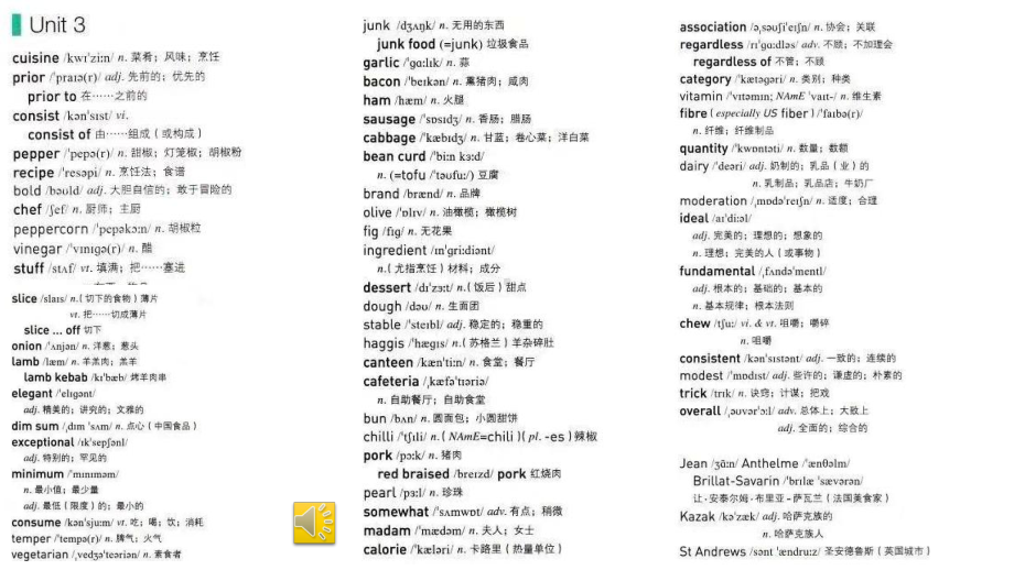 Unit 3 Food and Culture 全单元词汇课件ppt--（2023新教材）高中英语人教版（2019）选择性必修第二册.pptx_第2页