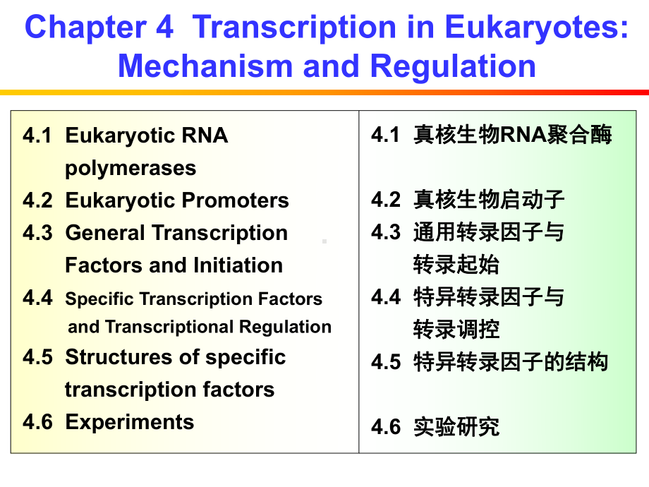 《英汉对照分子生物学导论》课件Chapter 4.ppt_第1页