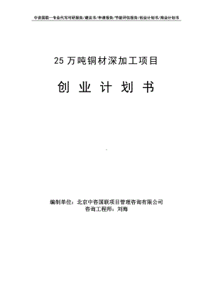 25万吨铜材深加工项目创业计划书写作模板.doc