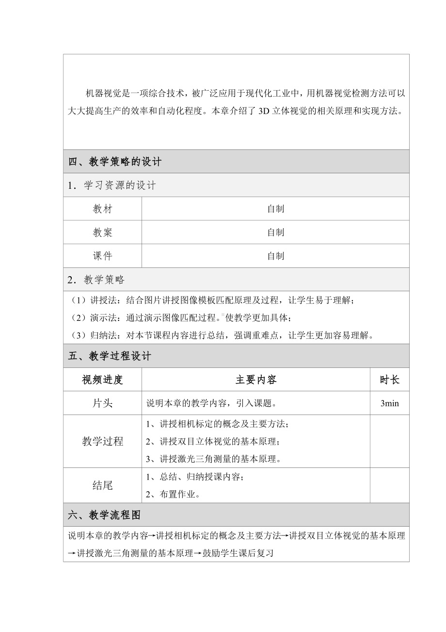 《机器视觉技术基础》第九章 3D立体视觉教学设计.docx_第2页