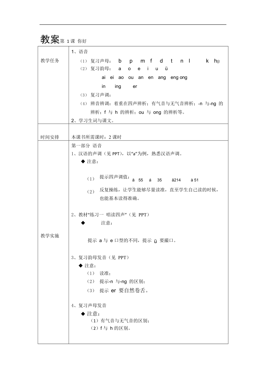 《发展汉语》（第二版）听力课教案.docx_第1页