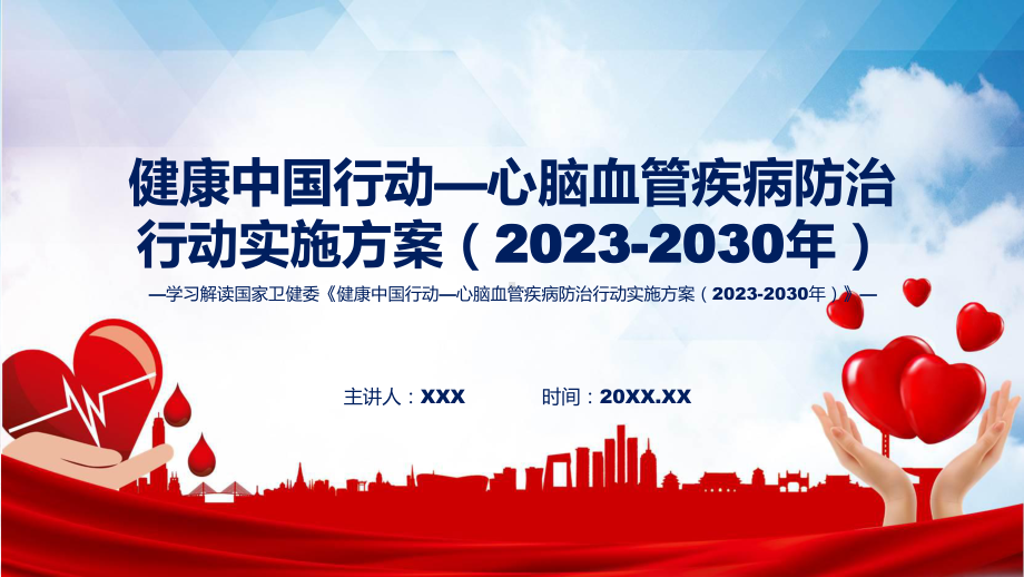 新制定健康行动—心脑血管疾病防治行动实施方案（2023-2030年）学习解读(ppt).pptx_第1页