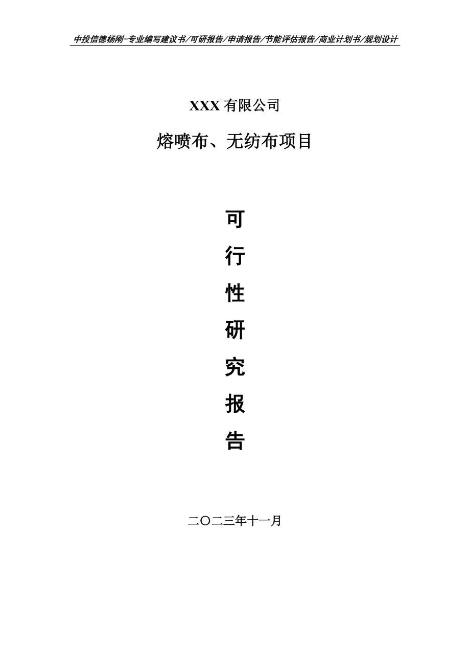 熔喷布、无纺布项目可行性研究报告申请建议书.doc_第1页