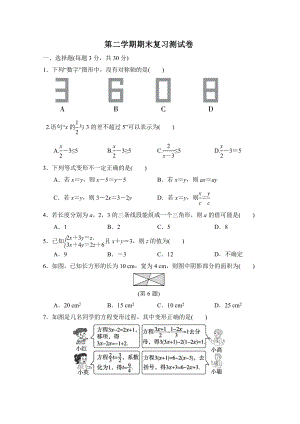 华师大版数学七年级下册 第二学期期末复习测试卷.doc