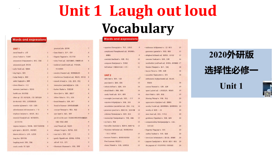 Unit 1 Laugh out loud单词（ppt课件） -2023新外研版（2019）《高中英语》选择性必修第一册.pptx_第2页