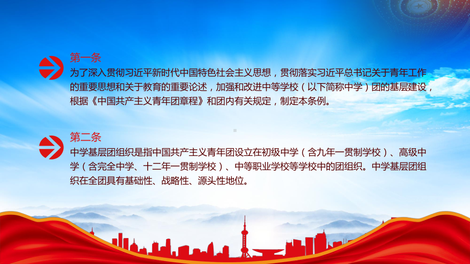 深入学习2023《中国共产主义青年团中等学校基层组织工作条例》重点内容PPT课件（带内容）.pptx_第2页